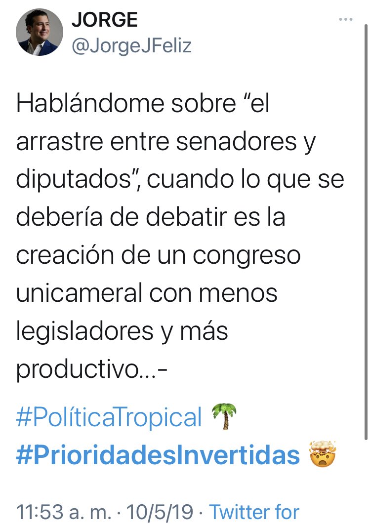 JorgeFelizPache's tweet photo. @sergiocarlo Hola Sergio, lo que pasa es que me lees🤣. Siempre he dicho que tenemos un congreso con #PrioridadesInvertidas y poco productivo. Creo que en el 2024 tenemos que votar con una lupa y hasta dividir el voto para que nadie tenga ejecutivo y mayoría congreso al mismo tiempo. Abrazos. https://t.co/cBWWlmWEXu
