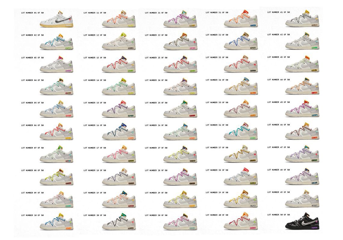 SoleRetriever's tweet photo. To buy all 50 of the Off-White “The 50” at retail, it would cost you $7,500 excluding tax... 😳

Let that marinade a minute https://t.co/NOk8Kv4VhI