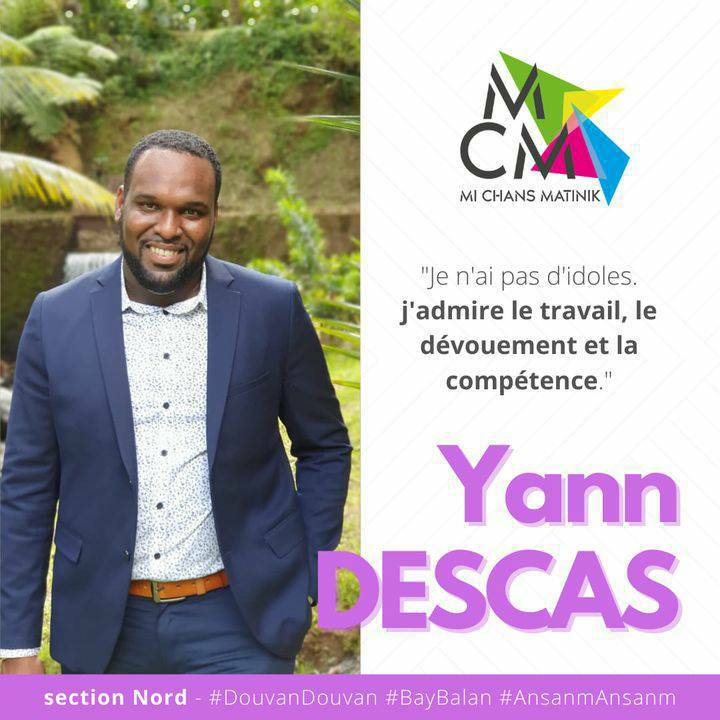 Yann DESCAS, section NORD, pour la liste MI CHANS MATINIK
  #𝐃𝐨𝐮𝐯𝐚𝐧𝐃𝐨𝐮𝐯𝐚𝐧 #𝐁𝐚𝐲𝐁𝐚𝐥𝐚𝐧 #𝐀𝐧𝐬𝐚𝐧𝐦𝐀𝐧𝐬𝐚𝐧𝐦 
-
#michansmatinik #matinik #martinique #electionterritoriale2021 #ctm #electionctm2021 #politique #presentation #listemichansmatinik
