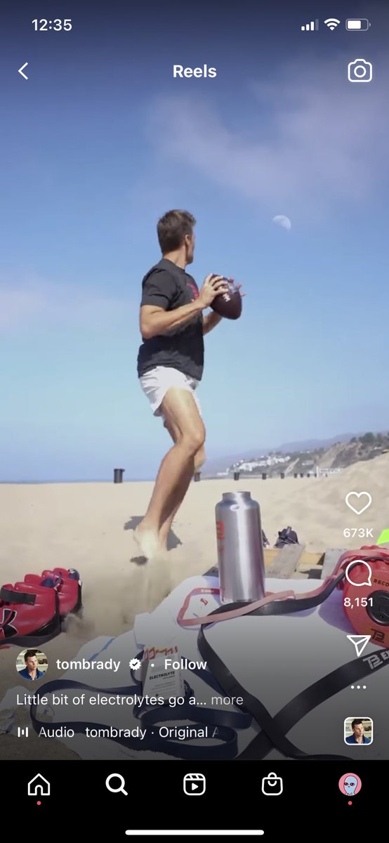 nathanwpyle's tweet photo. Tom Brady has destroyed the moon with his stupid football. I did not like his reel because I loved that moon https://t.co/LS481Ct7OS