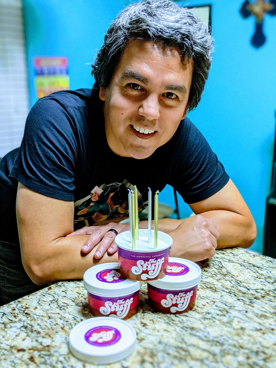 MickLondon17's tweet image. "I'll be damned. Whatever that could be, it's mighty good." My wife made me #TheStuff for my bday. Thanks to
@HomicidalKaci for the rad recipe! And to @kinky_horror for introducing us to the world of the #homicidalhomemaker! 💀🖤