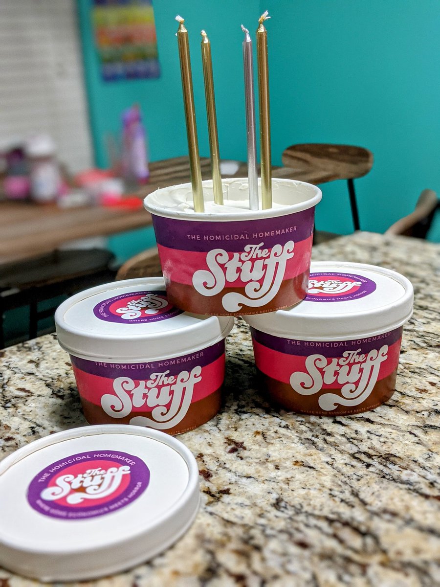 MickLondon17's tweet image. "I'll be damned. Whatever that could be, it's mighty good." My wife made me #TheStuff for my bday. Thanks to
@HomicidalKaci for the rad recipe! And to @kinky_horror for introducing us to the world of the #homicidalhomemaker! 💀🖤