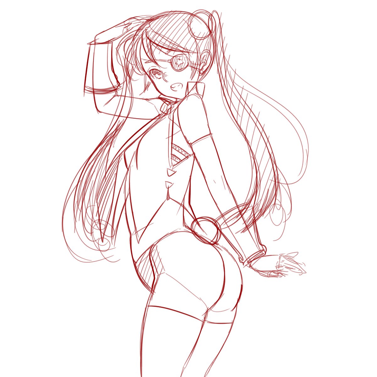 せっかくなので、朝に投稿した絵のラフを完成させてみた。

私の場合は「全体を描く」→「その上から細部を描く」→「細部の細部を描く」

という3工程で絵を描いてる。 