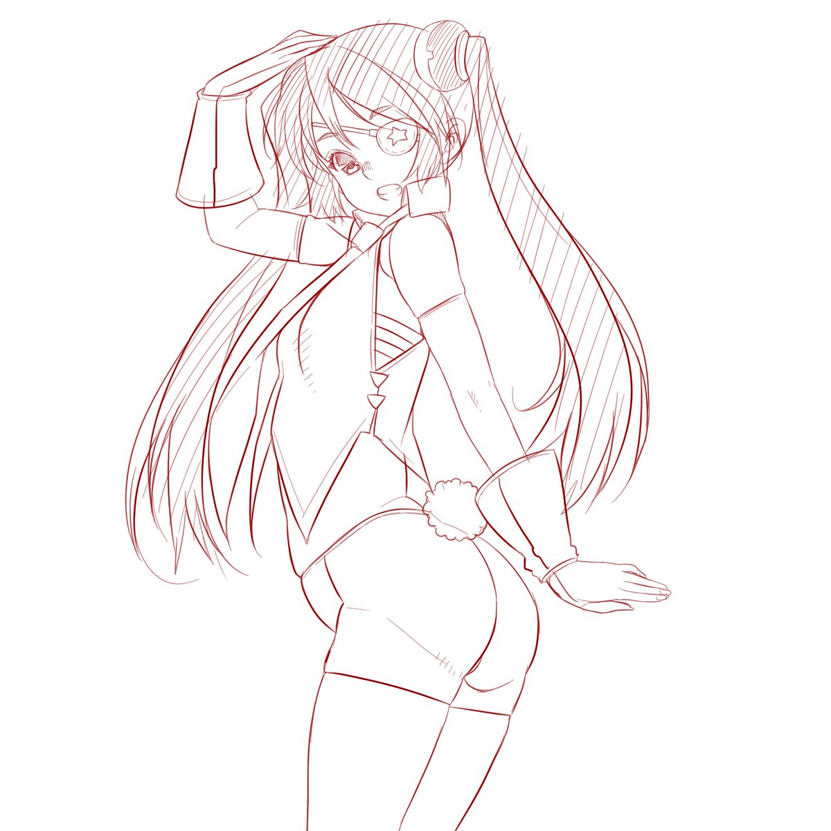 せっかくなので、朝に投稿した絵のラフを完成させてみた。

私の場合は「全体を描く」→「その上から細部を描く」→「細部の細部を描く」

という3工程で絵を描いてる。 