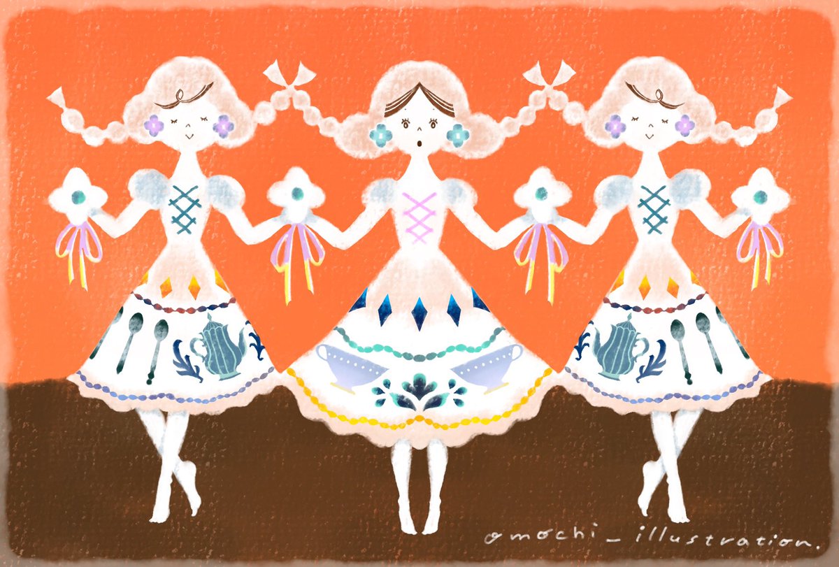 イラストomochi A Twitter 影絵のようなイラストを描いてると 夫から なんで顔黒いの と素朴な疑問 なので 白抜きのイラストも描いてみました 子供がよくやる切り紙から着想を得て 好きな感じになりました イラスト イラストomochi