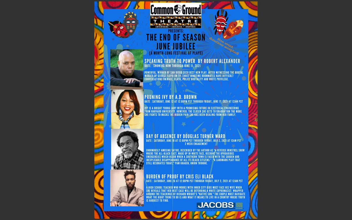 Our very own current June JUBILEE !!! Stay Tuned to find catch all the precious June gems!!! #junejubilee #commongroundtheatre #community