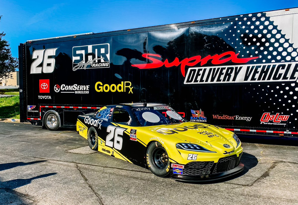 SamHuntRacing's tweet photo. . @willrodgers65 and the Yellow Jacket are ready to sting at @NashvilleSuperS 🐝

#TNLottery250 | #TeamToyota | #GoodRx https://t.co/fMVtMYGr53