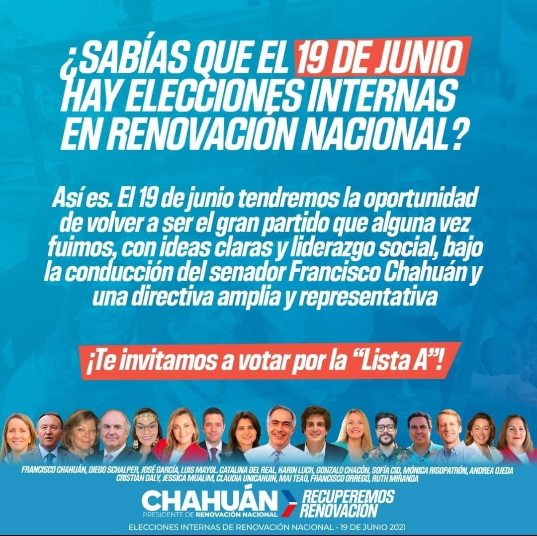 CataDelRealCL's tweet photo. Este Sábado 19 de Junio los quiero invitar a votar por la lista A #RecuperemosRN https://t.co/UCsBVL1com