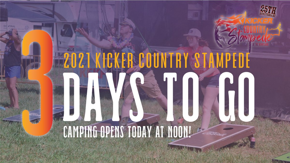 Welcome campers! Settle in and get ready because we’re only 3️⃣ days away!

#CountryStampede #25YearsOfStampede