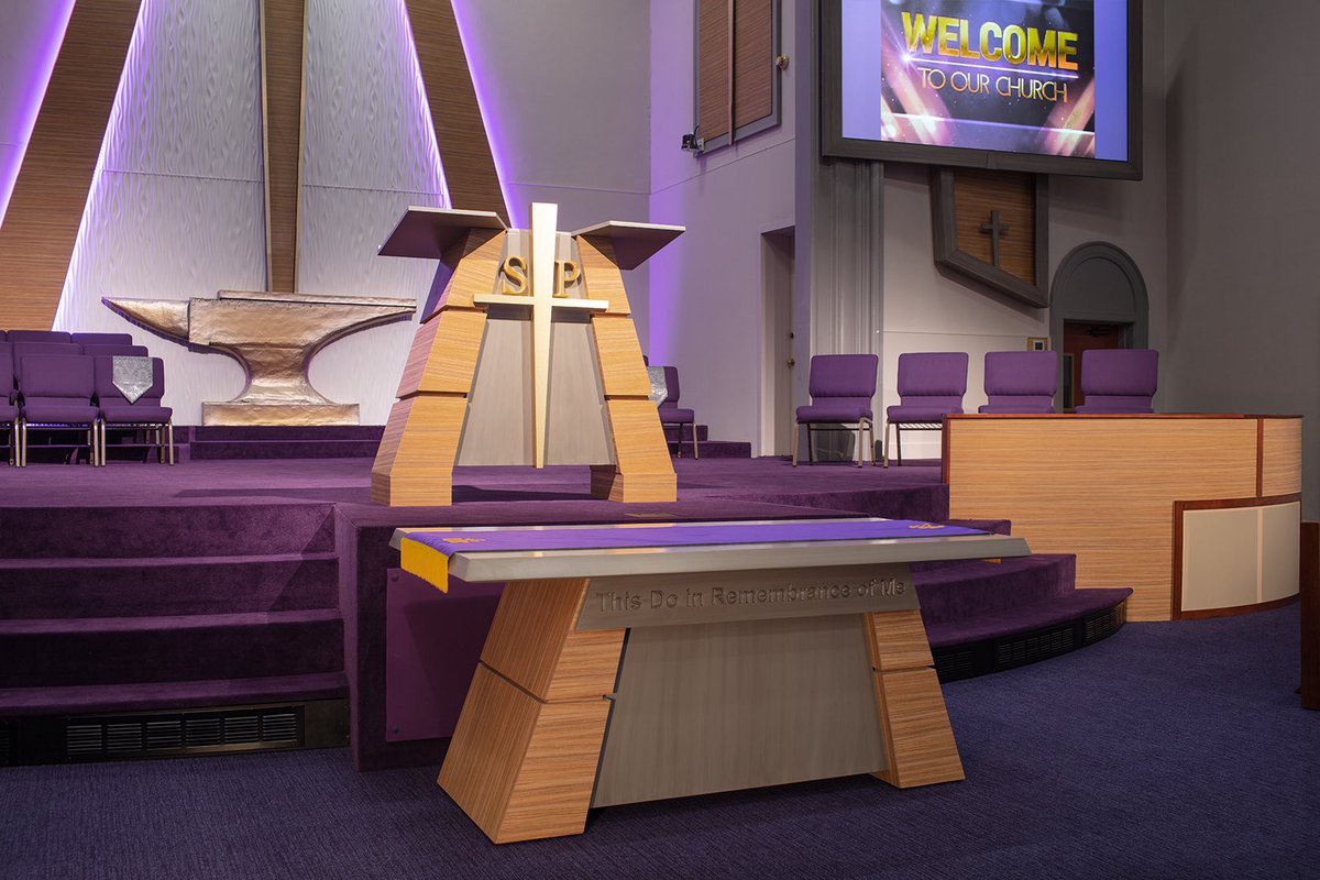 PodestLLC's tweet photo. Podium and communion table to compliment the new sanctuary renovation @stpaulameatl! https://t.co/W2xxUJSaU4
