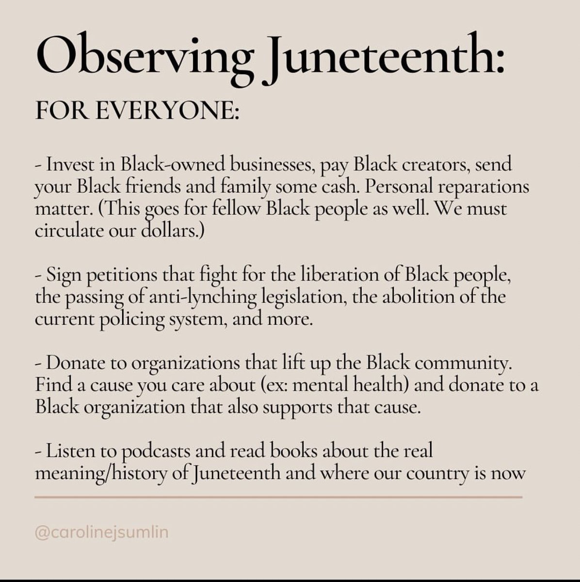 BLM252's tweet photo. Since Juneteenth is now considered a holiday, here’s how u can observe it respectfully. ❤️ #juneteenth https://t.co/8vNMjqN5Qm