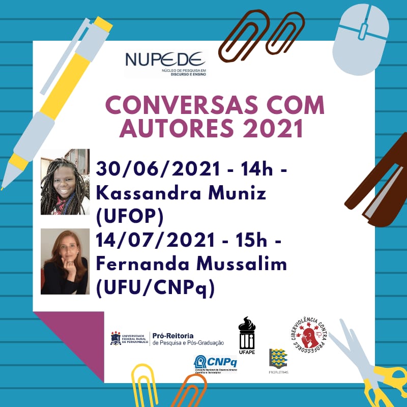 ciberviolenprof's tweet photo. Programação do @nupede.ufape para o primeiro semestres de 2021! Aproveitem! Participe ! 

#EuVou https://t.co/RIUSqBSHiL