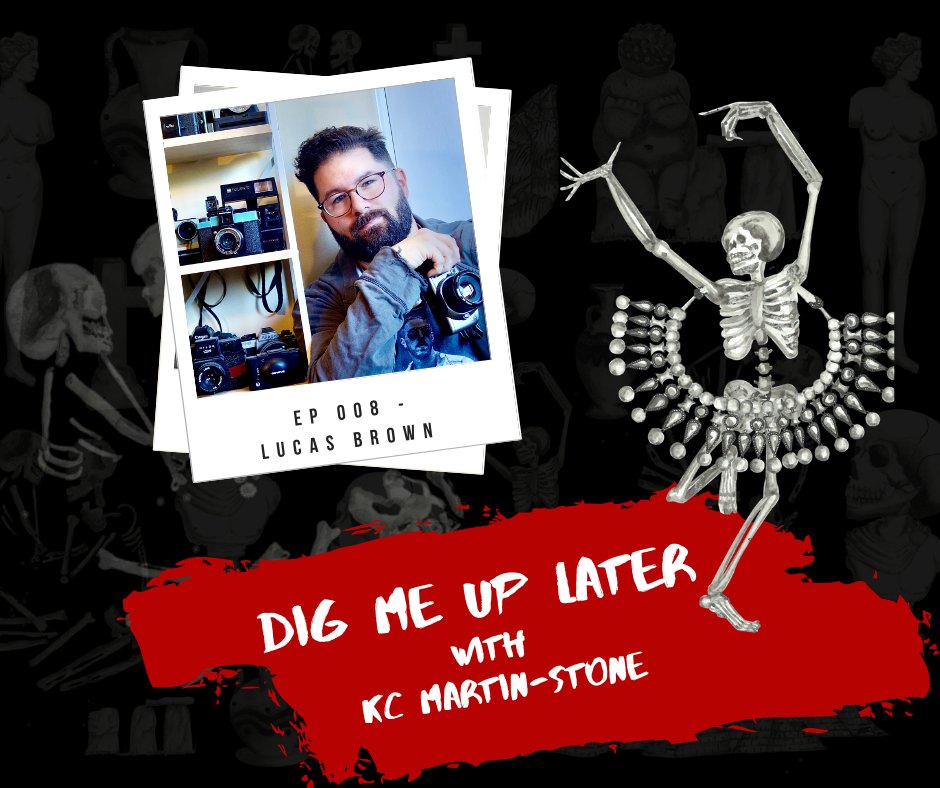 KCMartinStone's tweet photo. The latest episode of Dig Me Up Later is live, with @lokified. We chat about retractible fangs, favourite childhood objects and how to stab someone. 

Listen now: https://t.co/scxw3ILNgk https://t.co/cPjzXLG1QM