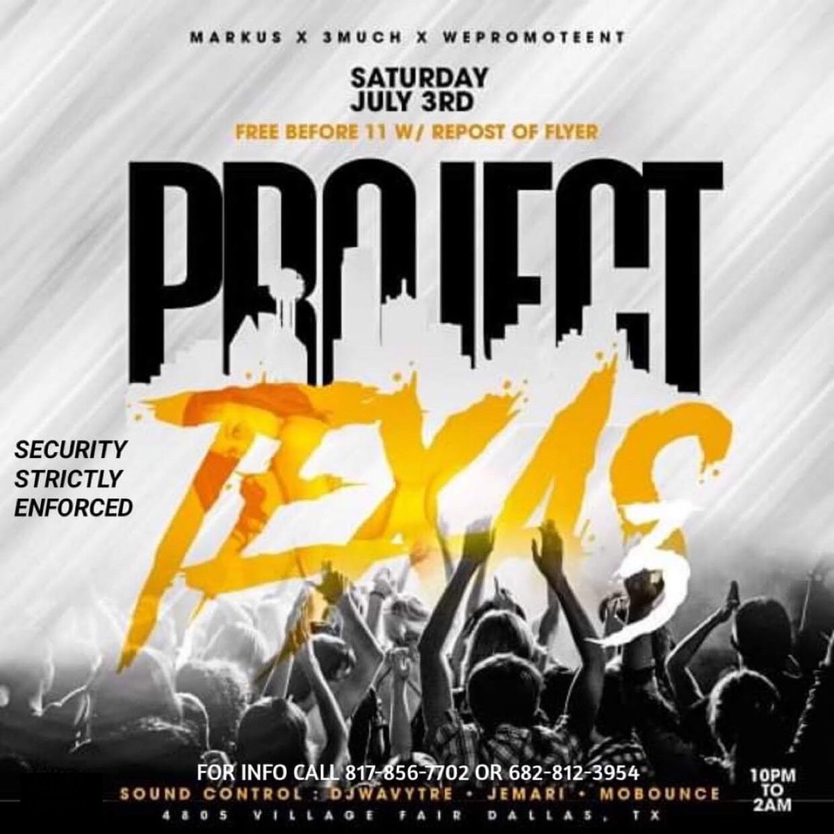 BigTevCEO's tweet image. Need The Whole DFW &amp;amp; ETX To Pop Out July 3rd We Finna Go Nuts !!! 

#ProjectTexas3 - Dallas, Tx 🤩

A Must Attend Event That You Can’t Afford To Miss Or Be Late To !!! 

@DjWavyTre @RealDJJemari @djmobounce 🔥🔥🔥

Free Before 11:00 + Full Bar 🍹

+ $1,000 Twerk Contest 😯🤑