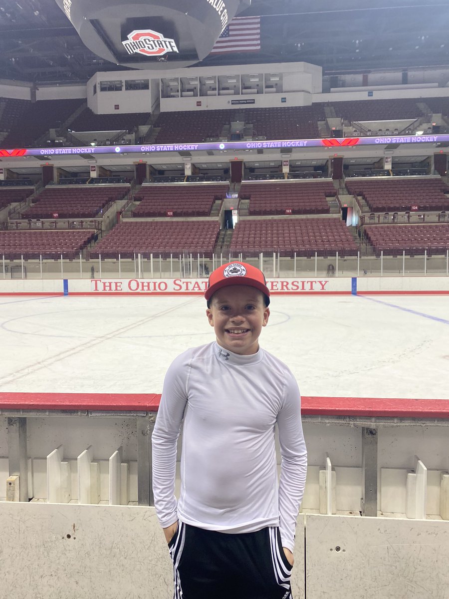 DougGrubbe's tweet photo. Fun week at @OhioStateMHKY camp, thanks to all the players and coaches.  He looked right at home playing at The Schott. https://t.co/CNtv2nyO5y