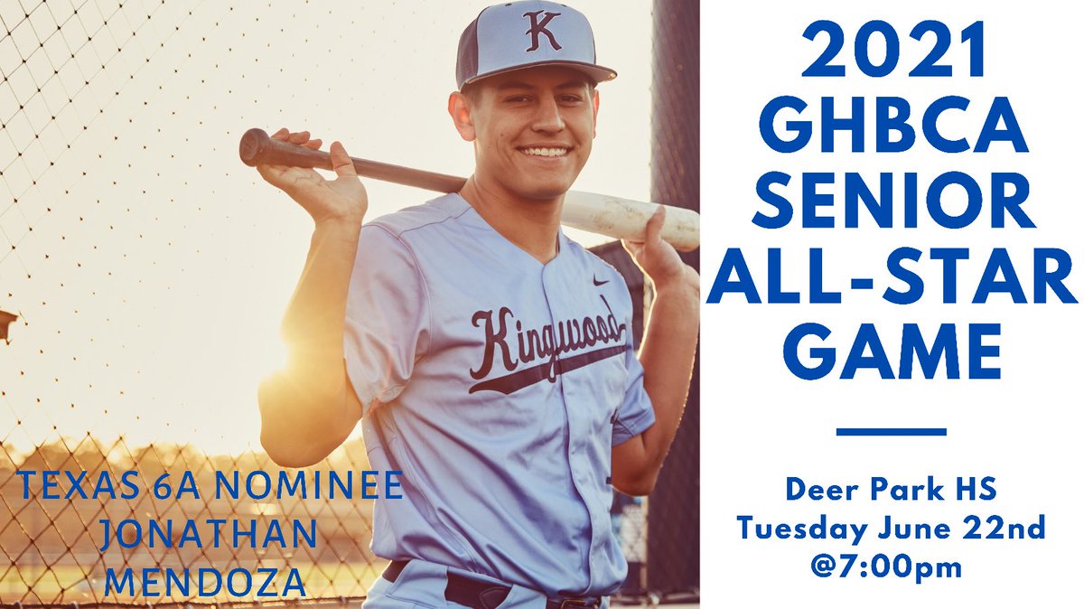 Thank You for the nomination @KWoodBaseball I am looking forward to representing @HumbleISD_KHS playing in this years 2021 GHBCA Senior All-Star Game @HTXAreaBaseball #G10RYTOGOD #ProtectTheK #AttitudeIsEverything