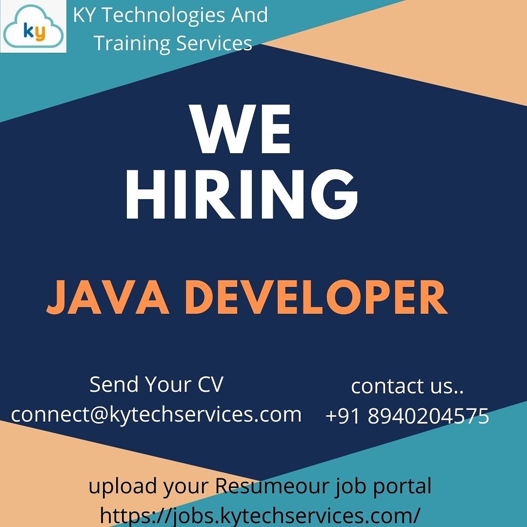 KYTechnologies's tweet photo. #JAVA #javadeveloper #Javascript #javascriptdeveloper #Java_Developer #jobsearching #jobvacancy #javajobs #jobs2021 #Job https://t.co/GNMaEpTD0U