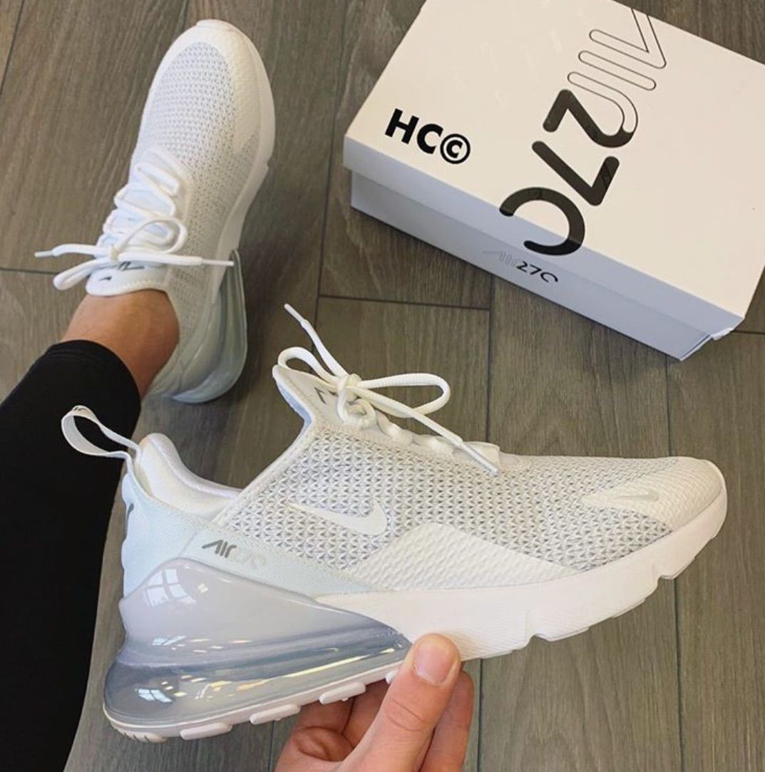 solid white nike air max 270