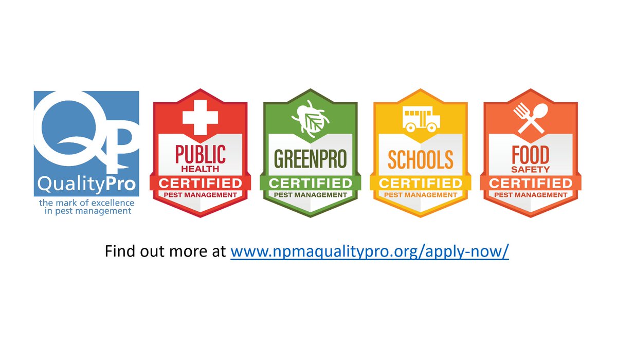 npmaqualitypro's tweet photo. Is this the summer your company will earn #QualityPro #accreditation? To learn more, contact qualitypro@pestworld.org or sign up for our test credential at https://t.co/IWVLG9eOtD https://t.co/MRkQGGSTl9
