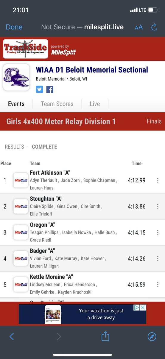 OHSTrackField's tweet photo. Girls 4x4 is in! https://t.co/lT6e7LMm85