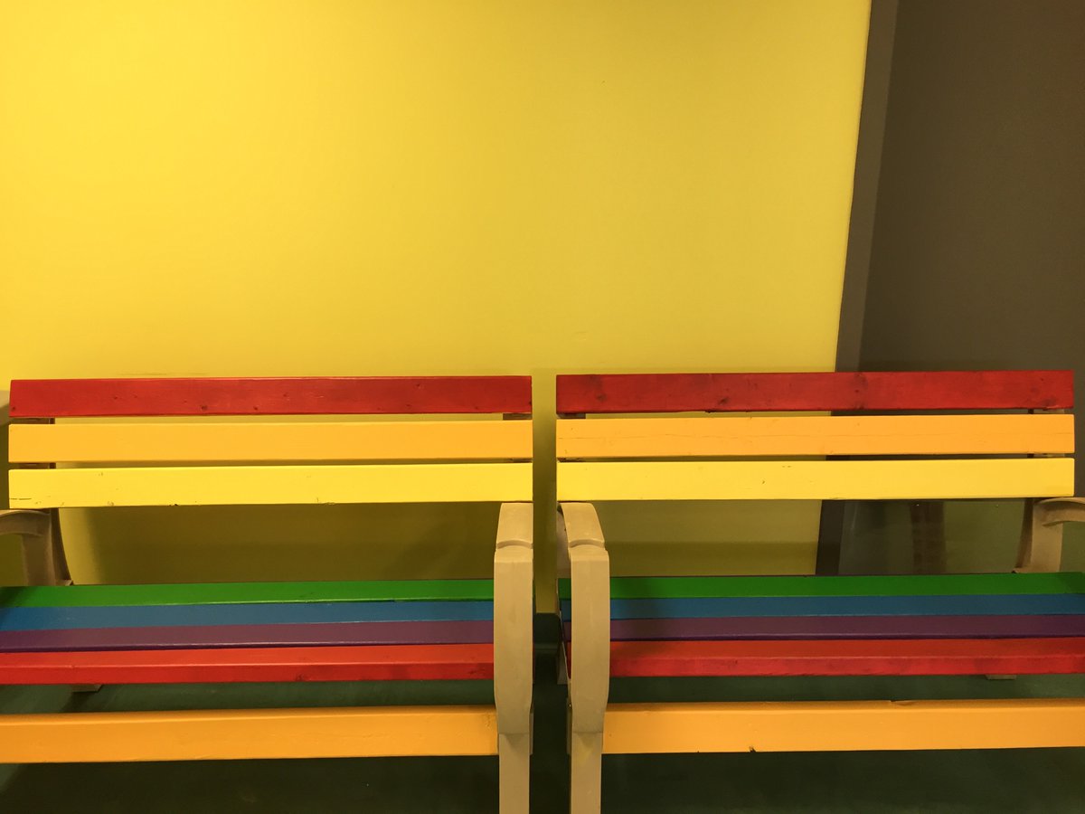 joncollins27's tweet photo. Great work by our WGA students of painting the school benches with pride colours @WillGillettAcad https://t.co/HzbHQ2kRN3