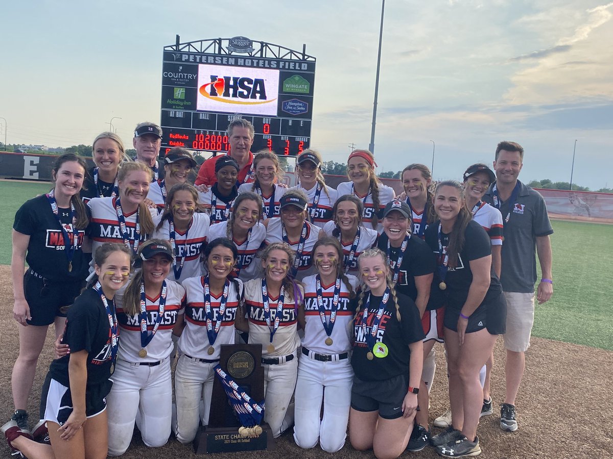 Congratulation <a href="/RedHawkSB/">🥎 Marist Softball 🥎</a>! IHSA STATE CHAMPS!