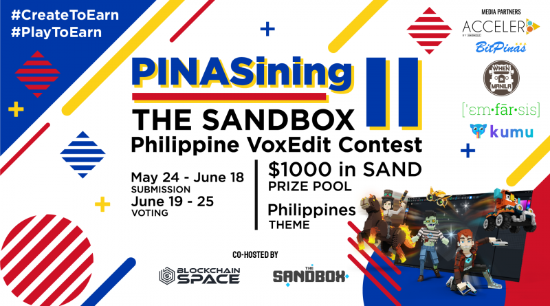 emfarsis's tweet photo. Last day to submit your entries!
Voting will start on June 19 - 25!
https://t.co/vijKw978WF
#PINASiningII
#CreateToEarn
@TheSandboxGame
@VoxEdit
@Blockchain_SPC https://t.co/IlzIMCM0kB