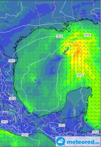 guadalu41riolag's tweet photo. #PCT3 se espera que aumente la velocidad de traslación en 1-2 días alcanzando el Centro-Norte del Golfo de México entre la tarde del Viernes a la mañana del Sábado.
Tendría el día de mañana un ligero fortalecimiento, alcanzando categoría de Depresión Tropical o Subtropical. https://t.co/zak7ZtKBte