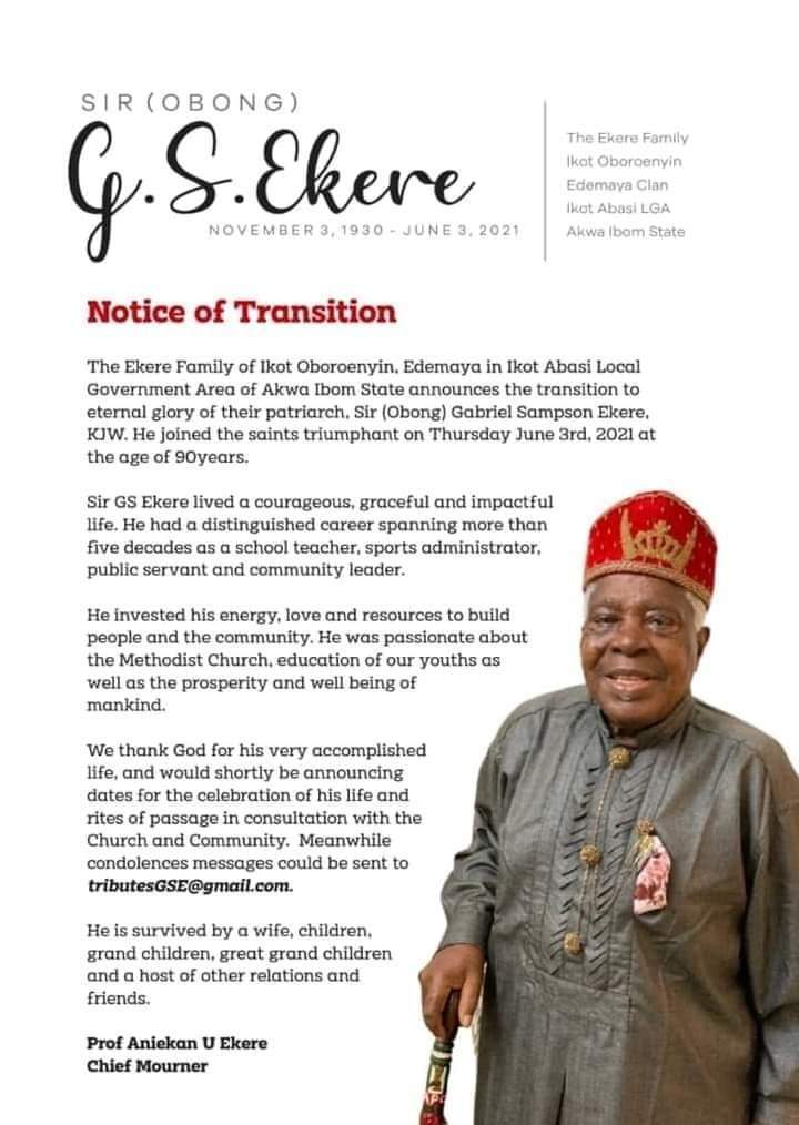 UyoToday's tweet photo. BREAKING: Former Deputy Governor of Akwa Ibom Obong Nsima Ekere Loses Dad. https://t.co/wjpaRqBTSR