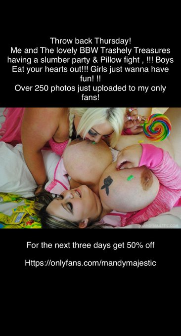 Throw back Thursday!  Me and The lovely BBW Trashely Treasures having a slumber party &amp; Pillow fight<a href="/tag/bbw"class="tags"><span>#bbw</span></a>