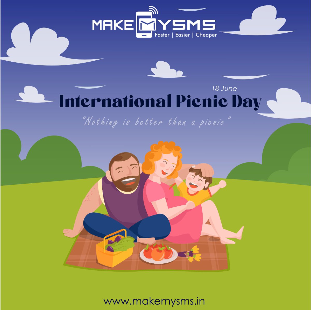 makemysms1's tweet image. International Picnic Day!
&quot;Nothing is better than a picnic.&quot;
#InternationalPicnicDay #18thjune #bulkwhatsappsms #smscompany #bulkvoicecall #whatsappforbusiness #SMS #smsports #blastsms #whatsappforbusiness #digital #marketingagencylife #bulksms 
Website: makemysms.in