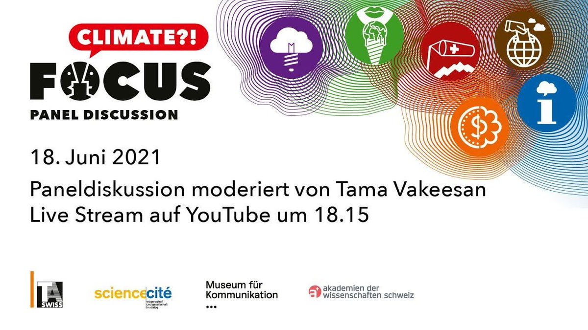 ScienceEtCite's tweet photo. ⁉️🌍 Wie können wir die #Klimakommunikation verbessern? #WissKomm
HEUTE ABEND diskutieren Expert:innen am #FocusClimate. TUNE IN:
#Livestream ►https://t.co/zxsmn1gFcS
@taswiss @academies_ch @mfk_bern @CrociMaspoli @groupe_e @CDEunibe #econcept @mss7676 @ChrZeyer @TamaVakeesan https://t.co/kHnktj1kyu
