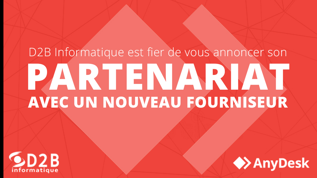 Nous sommes heureux de vous présenter notre nouveau partenaire <a href="/anydesk/">AnyDesk Software</a> 
<a href="/anydesk/">AnyDesk Software</a> est un logiciel de #Remote #Desktop qui vous permet d'accéder au bureau à distance sur un ordinateur ou un serveur... 
ANYwhere, ANYtime, ANYDESK
public.d2b.com/campagne/?url_…