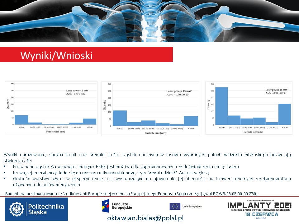 BialasOktawian's tweet photo. Razem z @MarcinAdamiak zapraszamy do obejrzenia

posteru (nr 2) pt.: Powierzchniowa fuzja nanocząstek złota z polimerem PEEK w zastosowaniach sercowo-naczyniowych, na Konferencji @K_IMPLANTY.

#KonferencjaIMPLANTY #Implanty2021 #PolitechnikaGdańska #Biomateriały
#nanocząstki https://t.co/wLUQP0PGgX