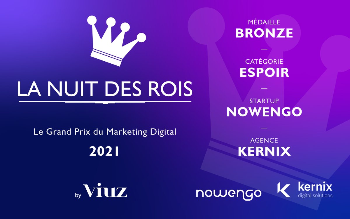 Heureux d’avoir été finaliste avec le projet <a href="/Nowengo/">Nowengo</a>, à La Nuit des Rois 2021, organisé par <a href="/Viuz/">vivi sengkeh</a>. Superbe 1ère participation pour <a href="/kernix/">Kernix</a> !!
#LNDR2021 #design #developpement #data