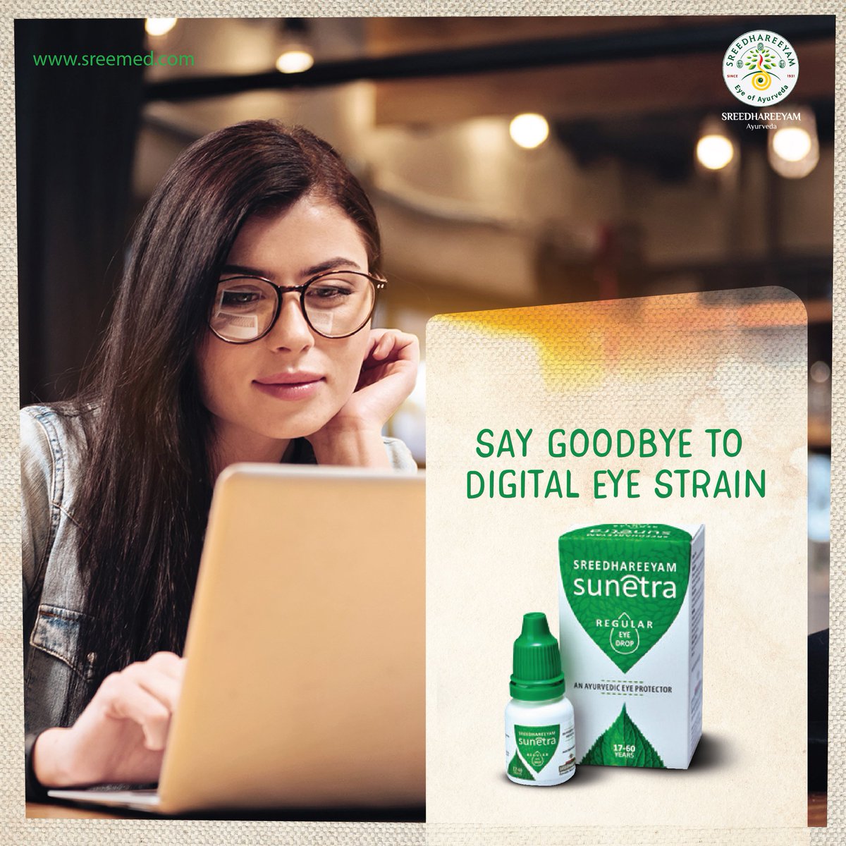 SreedhareeyamAy's tweet image. Don&apos;t let #digital eye strain wear you out. Try Sreedhareeyam&apos;s Sunetra Regular #Eyedrops and soothe your eyes with its ayurvedic ingredients. Its unique organic formula is made to match the #pHvalue of #teardrops. Grab this natural eye remedy now, for a strain-free day.