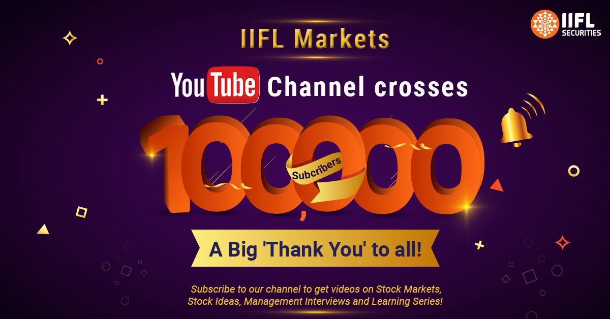 iiflcapital's tweet photo. IIFL Markets YouTube Channel hits 100,000 Subscribers!
Open FREE Demat Account: https://t.co/w4dXb72YYO
Download App: https://t.co/Ef0v05wPrt
#IIFLSecurities #IIFLMarkets #YouTube
@venkataraman_27 @srajb @verma1manav @sanjiv_bhasin @souravmishra1 @ShwetaPapriwal @jbhanushali https://t.co/maN4Vbp52i