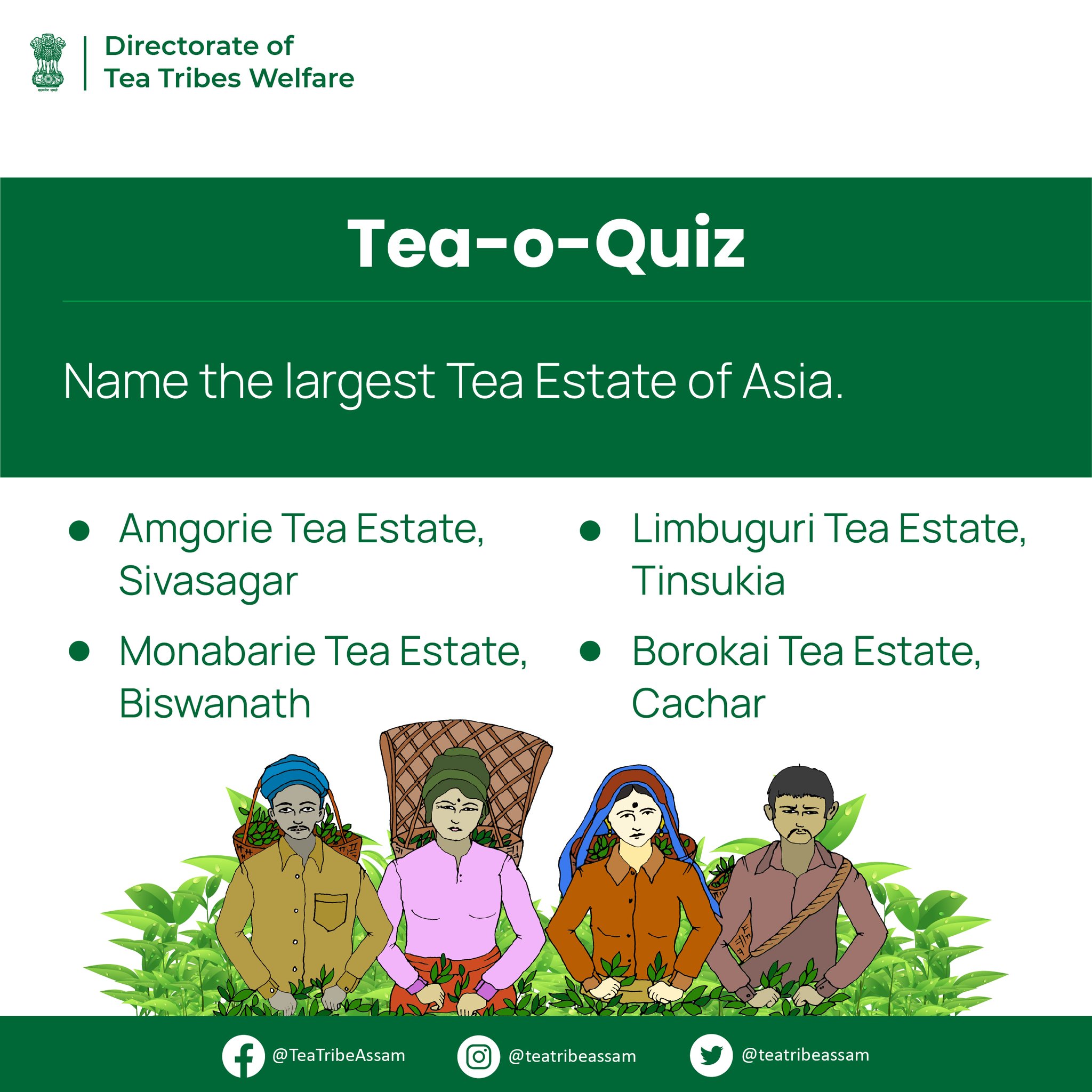 Directorate of Tea Tribes Welfare, Assam on Twitter "TeaoQuiz Assam