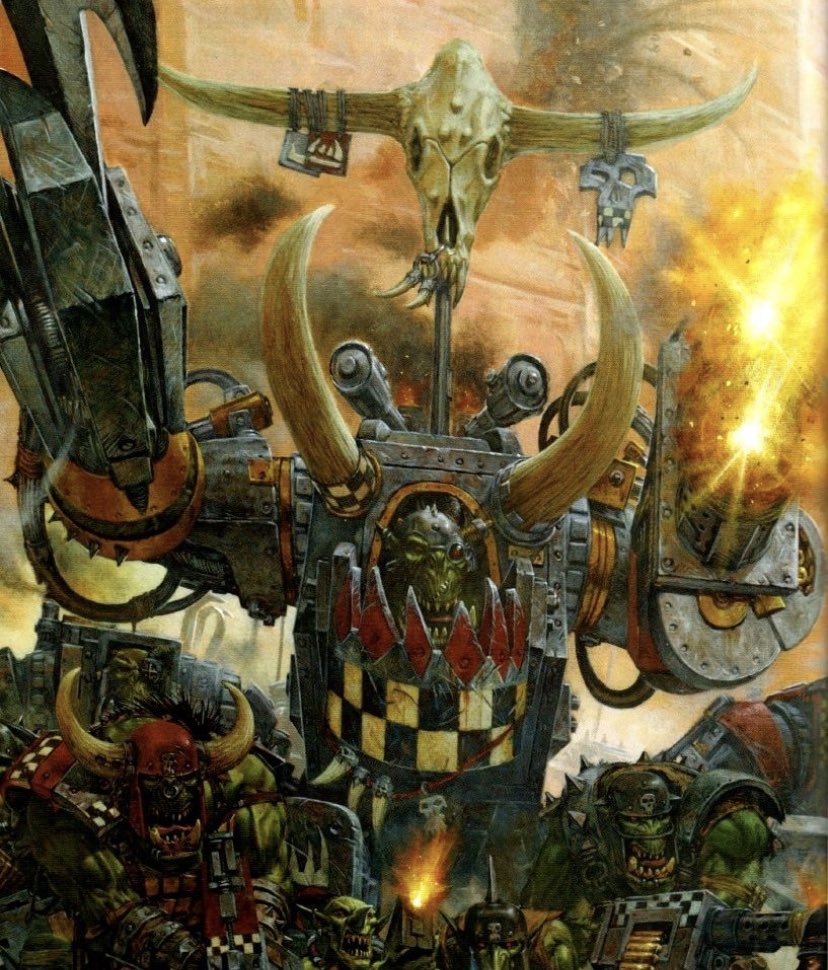 OTDorcs's tweet photo. tonight’s ork is ghazghkull thraka from warhammer 40k! he’s a warlord of the WAAAGH! i personally think his mini is super cool :)

(submitted by @TransGirlPerDay!!) https://t.co/F4QUw5JOP8