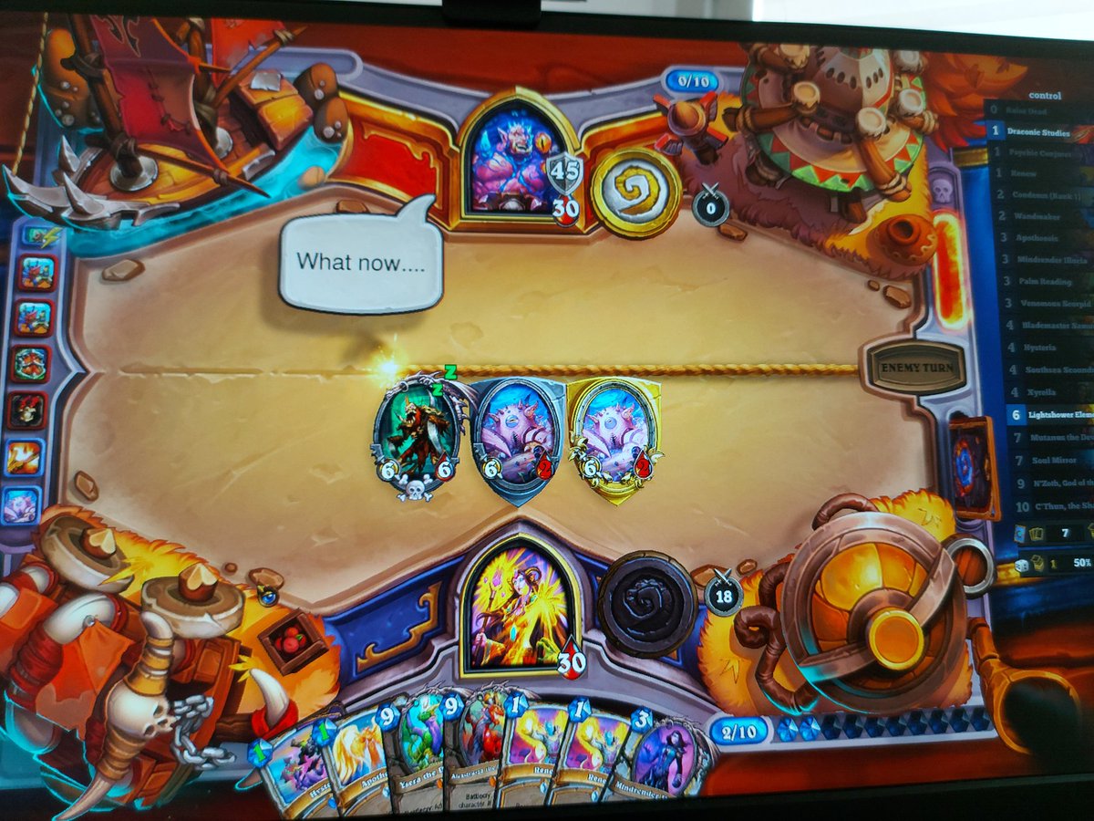 minejacker1998's tweet photo. @PlayHearthstone is there a way to fix such problems? My opponent just wasted 15 minutes of my life, with no cards in hand or play, knowing he will lose. Would be really nice if there is a way to report something like this and get those guys banned for at least a day... https://t.co/RkZOFPdYbT