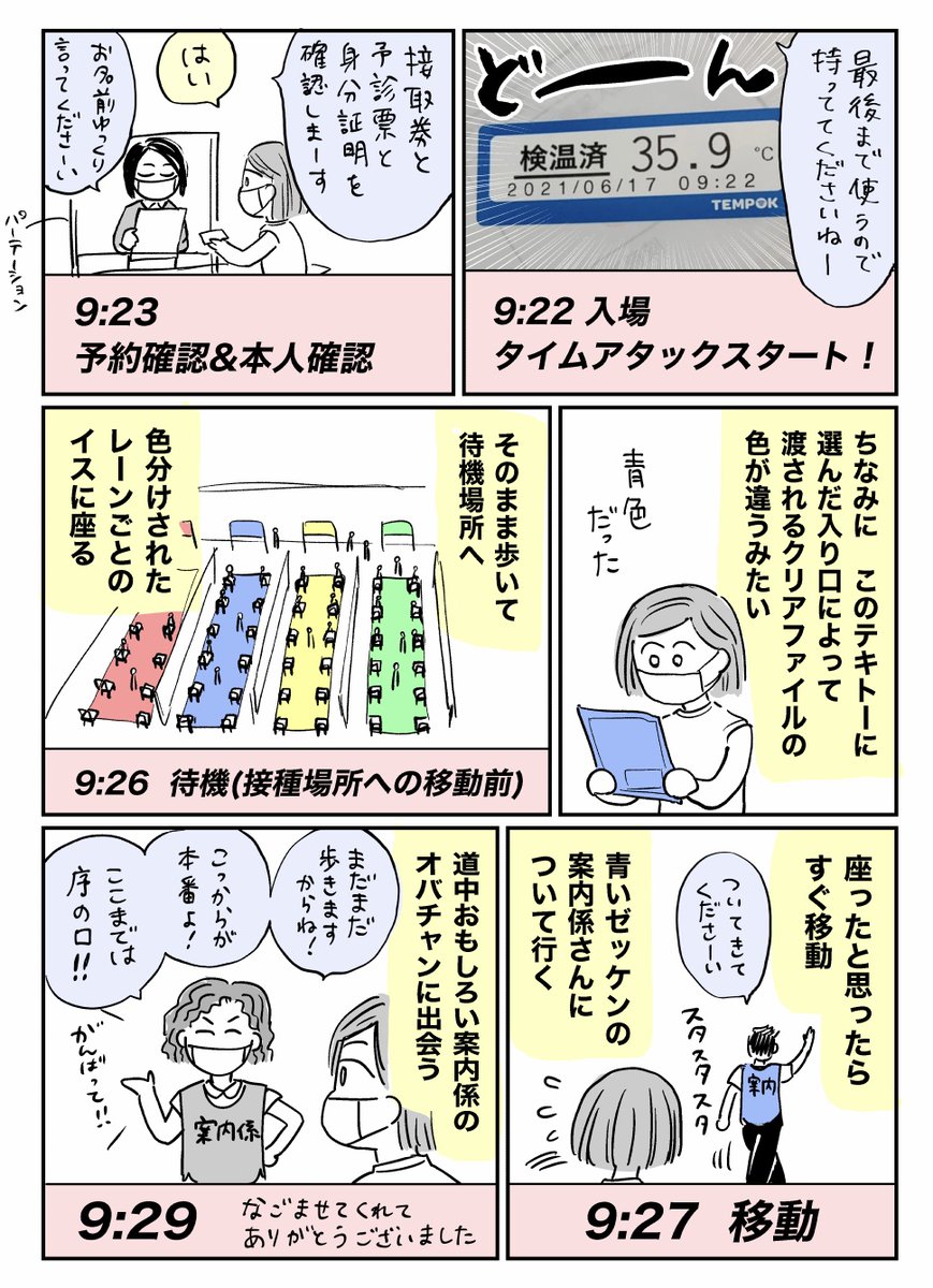 大規模接種センターに行ったら コミケのときのベローチェ みたいだったレポ漫画 洗練されてきてるんだね Togetter