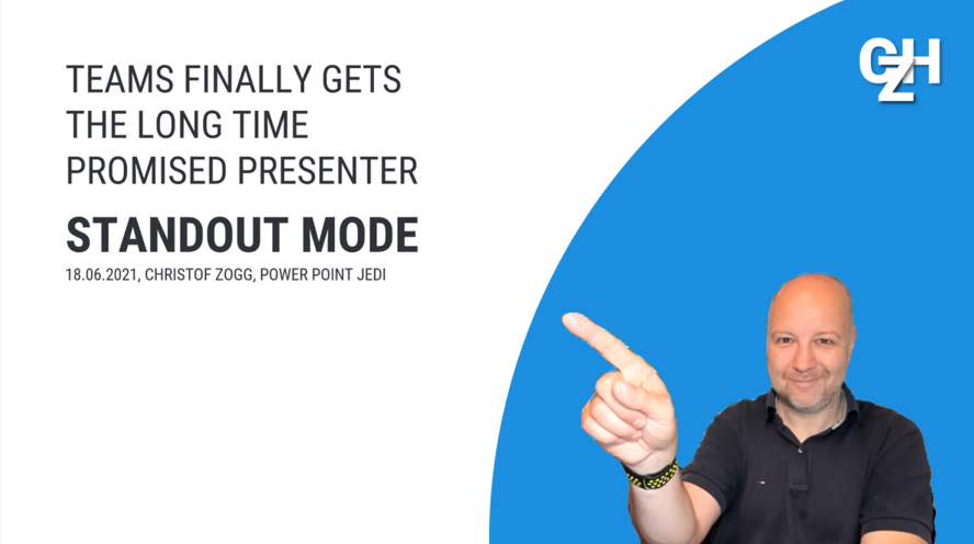 Wenn's mal wieder länger dauert: Gefühlte 6 Monate nach der Ankündigung ist der "Standout Mode" für Teams-Präsentationen finally verfügbar. #snickers