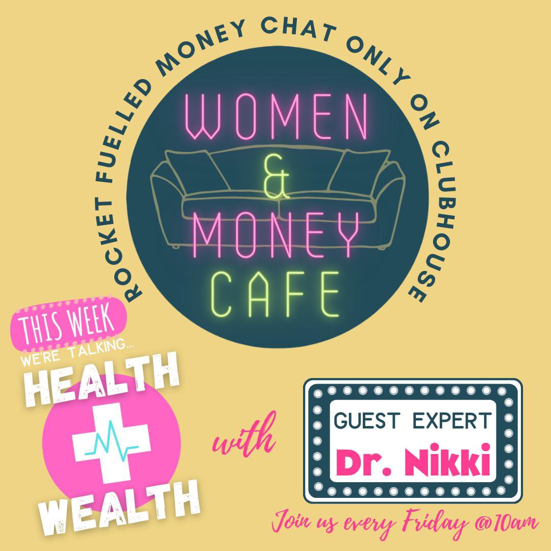 Your Friday morning money chat on #clubhouse #womenmoneycafe
We’ll be talking health &amp; money this morning. 
Join us and get empowered in an hour 😁
#Personalfinancetips#closethewealthgap#financialindependence#moneyadvice#growyourmoney#financialempowerment#wealthmindset#