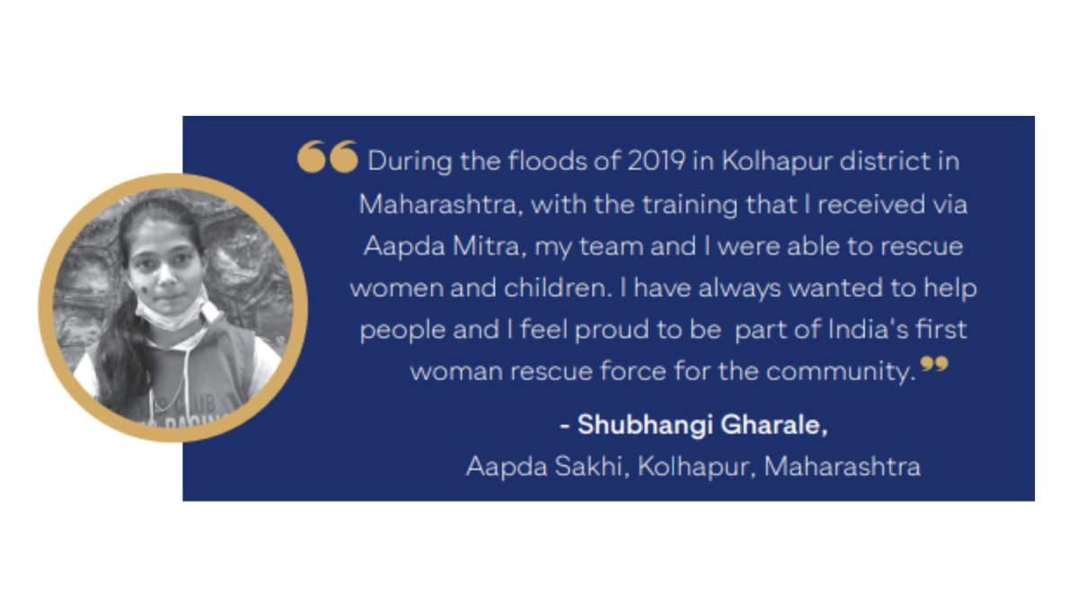 ndmaindia's tweet image. Under the &apos;#AapdaMitra&apos; scheme of NDMA, more than 650 women from 16 States have been trained as community volunteers

Read more about these women volunteers - bit.ly/2SJlBSD

#ReformPerformTransform #HarKaamDeshKeNaam #KnowYourNDMA