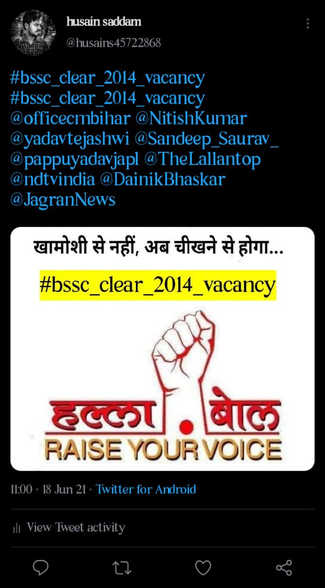 Ravindr16853363's tweet photo. #bssc_clear_2014_vacancy 

@NitishKumar 

@yadavtejashwi 

Release typing list https://t.co/gDg2guv9yN