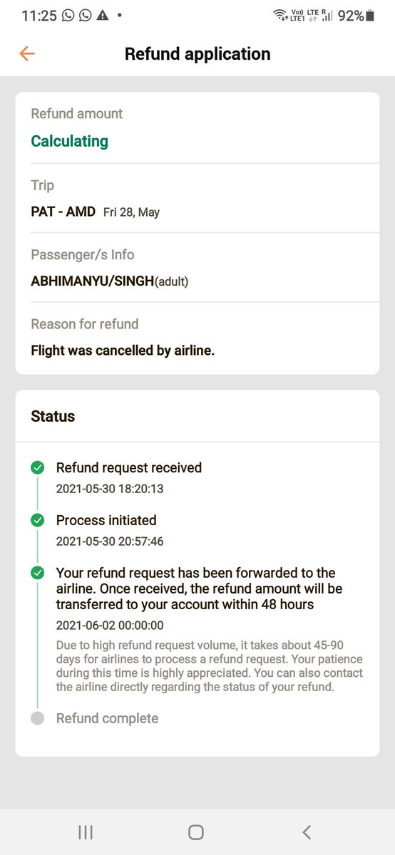 Abhiman35377641's tweet photo. #BoycottGoair #happyeasygo
I had cancelled my ticket 28 May 2021 due irresponsible GoAir, PATNA to Ahmedabad. Still didn't get refund and happyeasy go answering that In this pandemic it's tough to refund soon.
To bad behaviour
@goairlinesindia @happyeasygo @HardeepSPuri https://t.co/oreQkQq41v
