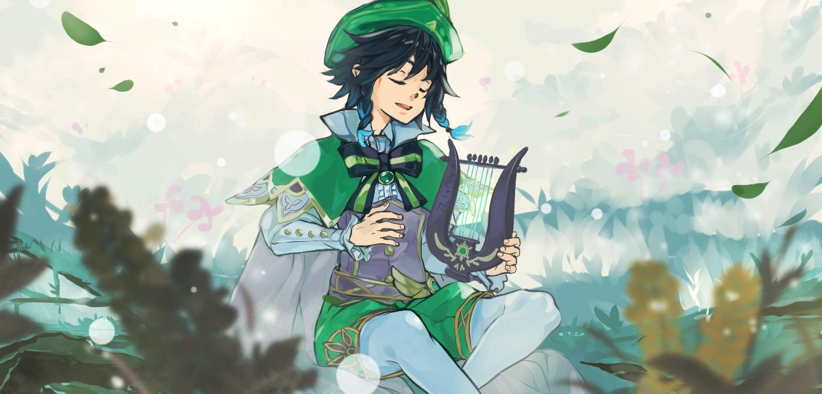 DewitriVirika's tweet photo. my idea for Venti's time. it's late now. 

I think next time I should draw Dvalin. well, it's too much empty space behind him. 

#GenshinImpact #原神 #venti #ventiday https://t.co/oe4KFcLLoZ
