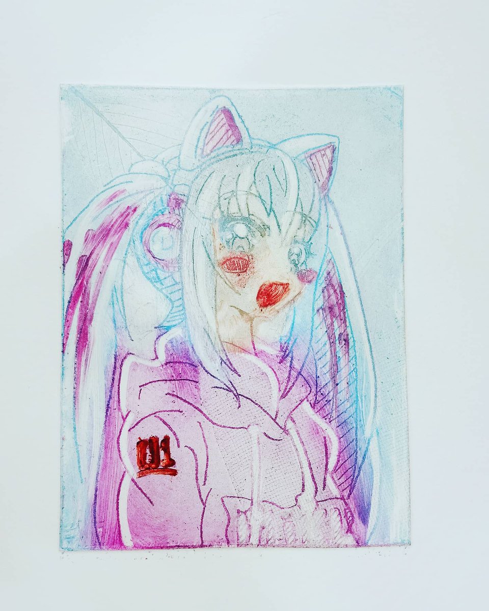 Jx2_DoubleJ's tweet photo. 銅版画難しい....
#銅版画 #絵 #絵画 #絵の練習 #イラストレーション #イラスト #初音ミク #drawing #draw #drawtraining #illust #illustration #hatsunemiku https://t.co/87YvprCmTb