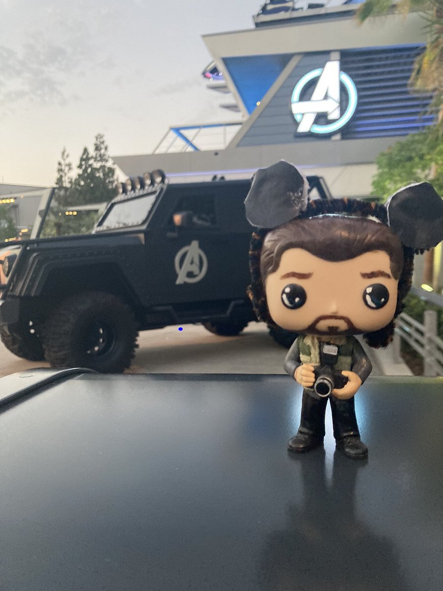 bmusicl's tweet photo. #custompop #RichardRankin learned a thing or 2 at #AvengersCampus donโt get 2 close 2 Caps jeep if u know whatโs good for u, helping Peter Parker get rid of spider bots is something 2 leave 2 #SamHeaughan & wearing ears is what one does #DisneyCaliforniaAdventure https://t.co/sZt6M2WlGd