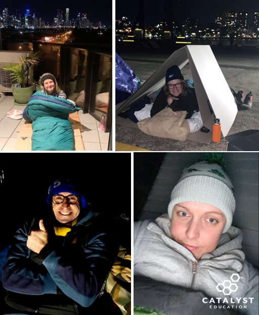 PO_childcare's tweet photo. Practical Outcomes is so proud of our leadership team who participated in the @VinniesAust CEO Sleepout last night. We are grateful to everyone who has contributed to our goal of raising $10K! You can still donate here: https://t.co/46zBckalai #CEOSleepoutAU #RemovetheRisk https://t.co/09fMg4p0ln